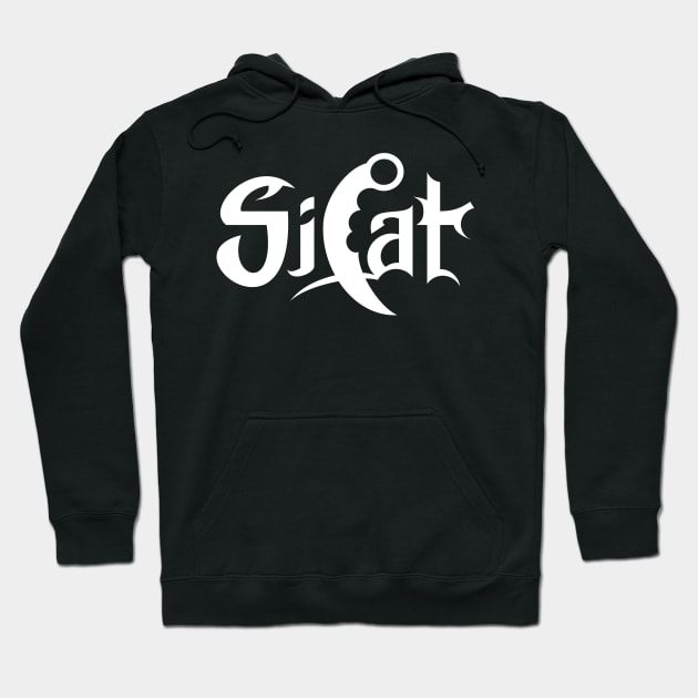 Silat Lettering White Karambit (on garment front) Hoodie by SSBDguy75